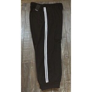 Bigdude Signature Joggers Size 2 XL Black w White Stripe Pockets NWT